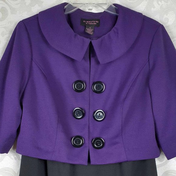 Robbie Bee Dress with Blazer Suit Set, Size 10. Black Purple. 50s Pin Up Retro - Picture 4 of 16